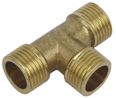 Allecto - T-connector - 3-weg slang - Duurzaam - Goud - Luchtslangen - Brandstof - Water - 1/2 inch