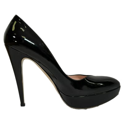 Miu Miu Plateau Pumps in Zwart Patentenleer