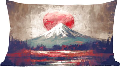 Sierkussens - Kussentjes Woonkamer - 60x40 cm - Bergtop - Sneeuw - Zon