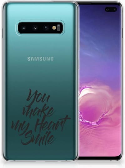 Samsung Galaxy S10 Plus Siliconen hoesje met naam Heart Smile