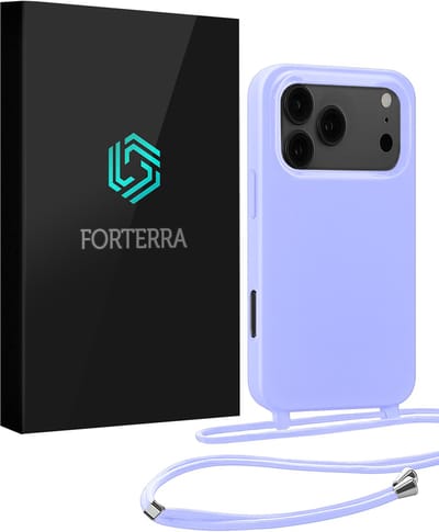 Hoesje Geschikt voor iPhone 17 Pro Case Siliconen Hoes Met Koord - Hoes Geschikt voor iPhone 17 Pro Met Telefoonkoord Hoesje Backcover - Lila