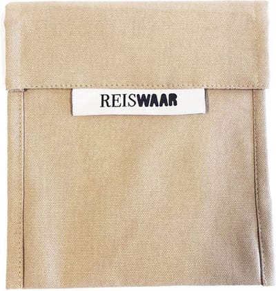 ReisWAAR - herbruikbaar boterhamzakje XL - Beige