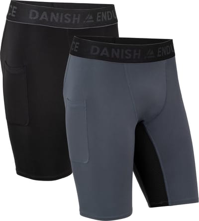 DANISH ENDURANCE Compressie Shorts - Hardloop Leggings Gym Sport & Workout - Heren - 2 Paar - M