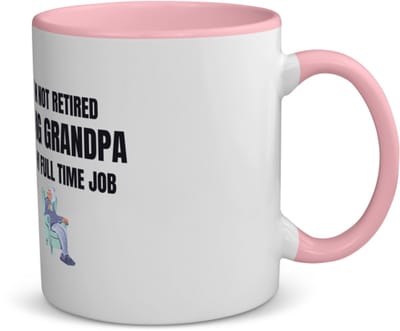 Akyol - im not retired being grandpa is my full time job koffiemok - theemok - roze - Opa - opa cadeau - cadeau - pension - kantoorhumor - 350 ML inhoud