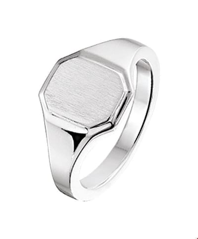 graveerring poli/mat zilver wit 1014463