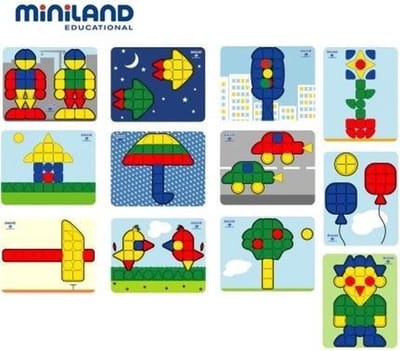 Miniland - Speelgoed mat / Placemat - 12 soorten in de verpakking - Voor kinderen vanaf 2 jaar