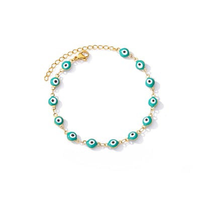 Armbandje boze oogjes - Goudkleurig - Groene oogjes
