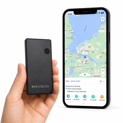 Protectly® GPS Tracker Zonder Abonnement met APP - GPS Tracker Fiets - 190 landen + Europa dekking - Incl. 10 Jaar all-in Abonnement – Tot 5 Jaar Batterij – 4G Real-Time Tracking – O.a. Auto, Fiets, Fatbike, Koffer, Scooter en Kind - Tag - Compact