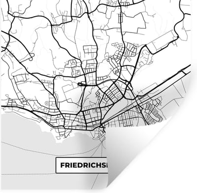Muurstickers - Sticker Folie - Plattegrond - Friedrichshafen - Kaart - Stadskaart - 100x100 cm - Plakfolie - Muurstickers Kinderkamer - Zelfklevend Behang XXL - Zelfklevend behangpapier - Stickerfolie
