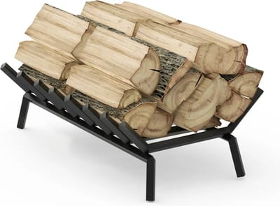 Jurrys Haardrooster - Houtrooster - Kachelrooster - Houtopslagrooster - Praktisch - Stevig - Staal - Zwart - Maat 67x22x16cm