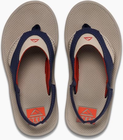 Reef Little Fanning Jongens Slippers - Taupe/Donkerblauw - Maat 25
