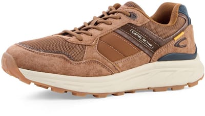 camel active Sneaker van nubuck en textielmix met comfortabele zool - Maat menswear-43 - Cognac