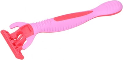 Merkloos Dames wegwerpscheermesjes - met lubricerende strip - 3 stuks - roze