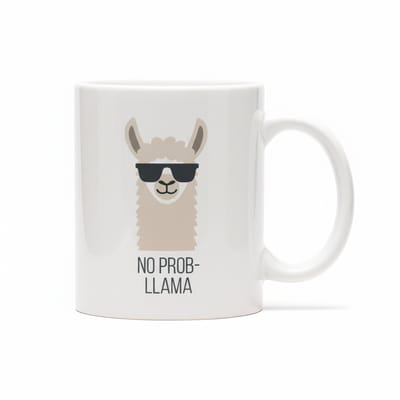 “No Prob-Llama” Mok – Grappige Lama Humor Koffiemok 330 ml