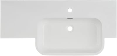 Differnz Wastafel 100x20x48cm 1 kraangat 1 wasbak Polybeton Wit
