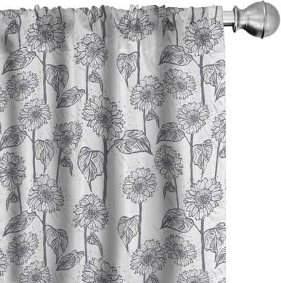 ABAKUHAUS Botanische Gordijnen – Grunge Zonnebloem – 2x75x175 cm