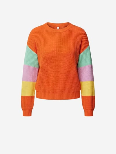 OMBRE Trui - Loose Fit - Geen Sluiting - Colorblock Oranje ONESIZE