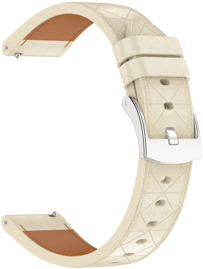 Leren bandje - geschikt voor Garmin Venu 2s / 3s / 4 (41mm) / Vivoactive 4s / Forerunner 255s / 265s - Huawei Watch GT 5 Pro - 42mm / GT 6 / GT 5 / GT 4 - 41mm - beige