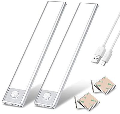 Ultradun Bewegingssensor LED Licht met Oplaadbare Batterij - 37 Lichten voor Kast en Slaapkamer (2 Stuks)