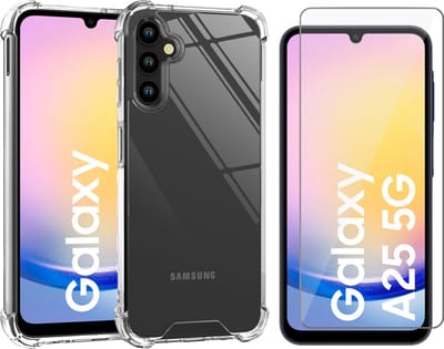 Hoesje geschikt voor Samsung Galaxy A25 / A24 - Screenprotector Glas - Shockproof Transparant