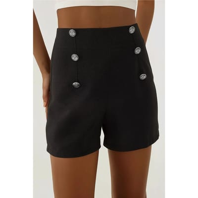 Hoge Taille Knopshorts