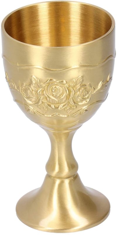 Dailygoods- Wijnbeker Vintage - Handgemaakte Koperen Kelk - Antislip - Retro-Chique Stijl - Milieuvriendelijk Messing - Geschikt voor Whisky/Wijn - Chalice