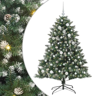 vidaXL - Kunstkerstboom - Groen - 150 - cm - PVC - en - Plastic - en - Staal