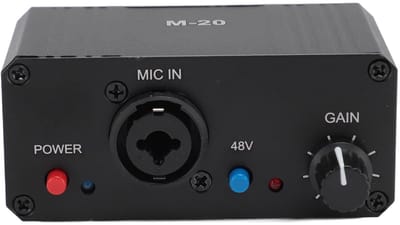 Dailygoody - High Gain Microfoonvoorversterker - 48V Fantoomvoeding - Verbeterde Geluidskwaliteit - Compact Formaat - Geschikt voor Dynamische en Cond...