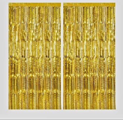 2 x Glittergordijn Goud (100x200cm x stuk)| Feestje Muur Gordijnen /Foil Fringe curtain/Foto Zone/Feest Versiering/ Deurgordijn/ Party Decoratie / Feestartikele /Kerst/ Moederdag/ Nieuwe Jaar/ Baby Shower/ Halloween/ Diwali... 2 stuks