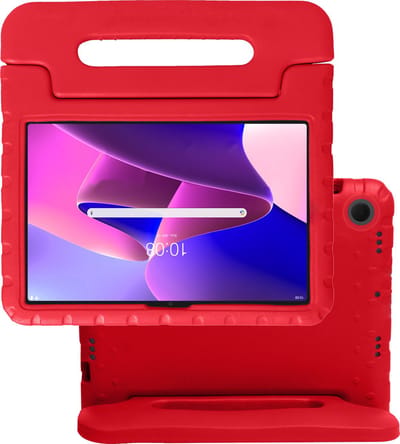 Hoes - Geschikt voor Lenovo Tab M10 Plus (3e / 3rd Generatie) - Kinderhoes Shockproof Bumper - Kidsproof Case - Tablet Hoesje - Kinder Hoes Cover - Rood