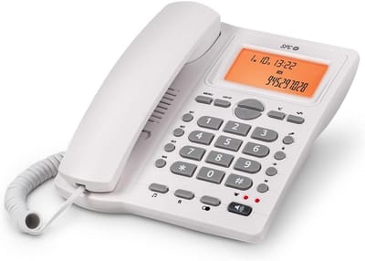 Vaste Telefoon - ID Telefoon - Kantoor Communicatie - Oproep Herkenning - 2 LCD Displays - Wit
