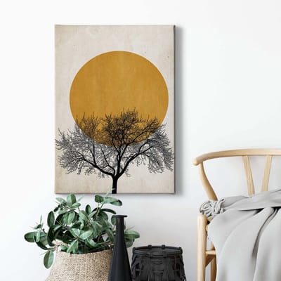 Canvas print DD123157 Winter Morning A.S. Création 0,5 x 0,7 m Goud Kantoor Hal/Gang Keuken Slaapkamer Woonkamer