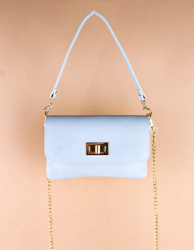 Giuliano handtas Isha - Licht blauw - Dames - Made in Italy