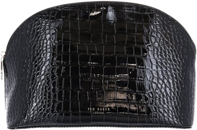 Ted Baker toilettas Valoris Croc Effect Large Washbag Black zwart