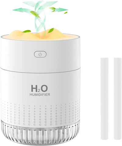 Mini-luchtbevochtiger met Koude Stoom voor Planten - Oplaadbaar, Persoonlijk - Voor Slaapkamer, Reizen, Kantoor en Thuis met Nachtlampje