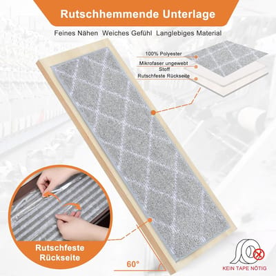 Famanu – Antislip trapmatten voor binnen set van 4 zelfklevende traptreden 22 x 70 cm herbruikbaar p