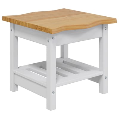 vidaXL - Bijzettafel - EKAI - Wit - 50 - x - 50 - x - 45,5 - cm - Massief - grenenhout
