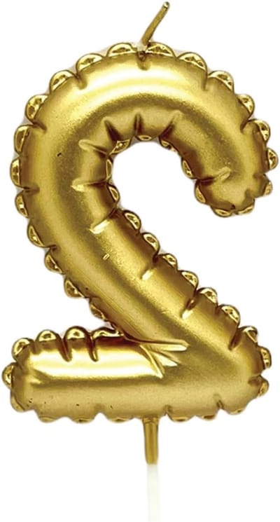 SnelShoppen - Gouden Ballon Vormige Jarencandles 0-9 voor Taart | Decoratieve Verjaardagskaarsen voor Kinderen en Volwassenen | Elegante Decoratie voo