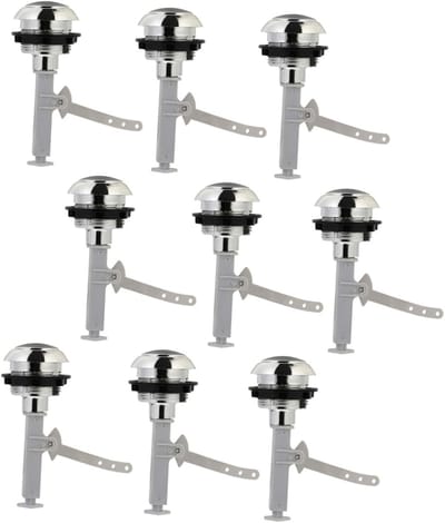 Toilet Spoelknop - Reservoir Knop - Toilet Reparatie - Enkele Spoel Pen - 11.5X7X4.5CM - Chroom