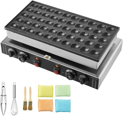 Cherrys Finds - Poffertjes Maker - 50 Stuks - Mini Nederlandse Pannenkoek - Wafelmaker - Dorayaki Machine - Wafelijzer - Non Stickplaat -Professioneel - Keuken - Koken - Zwart