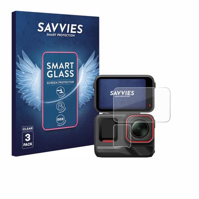 3 Stuks Savvies Screenprotector - geschikt voor Insta360 Ace Pro 2 - beschermfolie glas transparant
