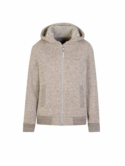 BJØRNSON Gidda Gebreid Hooded Vest Teddy Gevoerd Dames - Maat 36 - Zand