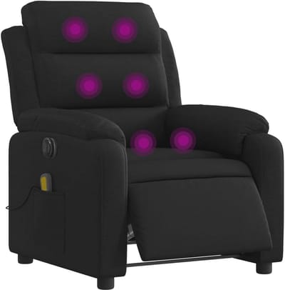 Elektrische Massage Relaxstoel Verstelbaar Zwart Comfortabel