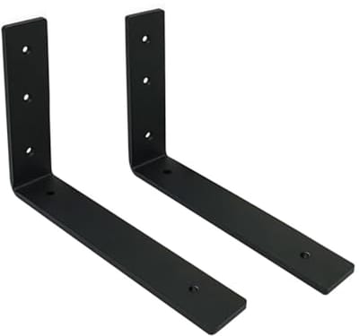 2 Stuks Zwarte Steun voor Planken - Industieel Steun voor Stalen Planken van 25 cm