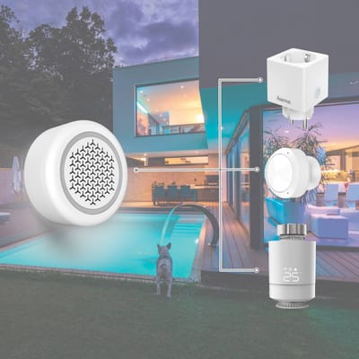 Hama Wi-Fi Smart Home Alarm Sirene - 97,4 dB - WLAN Alarm Systeem Sensor voor binnenshuis - Hama Smart Solution App en Spraakbesturing - Geschikt voor Apple Home, Alexa, Google Assistent - Wit