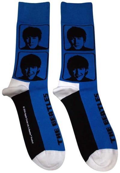 The Beatles - A Hard Day's Night Headshots Enkelsokken - Blauw