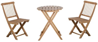 Balkonset 2 personen - Tuinset - Bistroset - Bruin - Weerbestendig - 3 delig - Tuintafel en 2 stoelen - 2 personen - Gecoat staal - Onderhoudsvrij staal