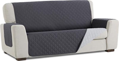 Belmarti® Bankbeschermer Duo 130cm Grijs - Dubbelzijdig, beschermt tegen vlekken, haren en krassen – voor gezinnen met kinderen en huisdieren - Premium Belmarti® Kwaliteit