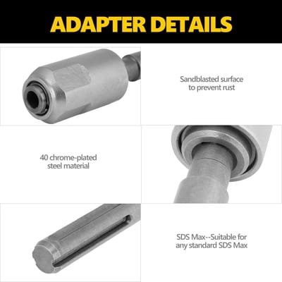 Dailygoods - SDS Max naar SDS Plus Adapter - Chrome Vanadium Staal Converter voor Rotatiehamers