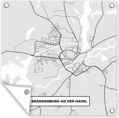 Tuin poster Stadskaart - Plattegrond - Kaart - Brandenburg An Der Havel - Duitsland - 200x200 cm - Tuindoek
